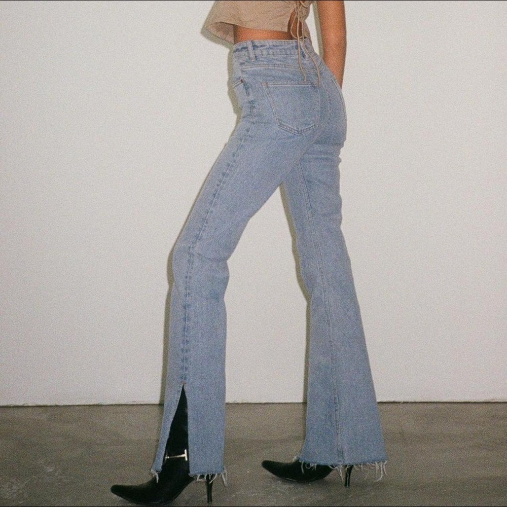 Motel Rocks Light Blue Boot Cut Jeans